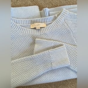 LOFT women’s size small baby blue CRISS CROSS SWEATER